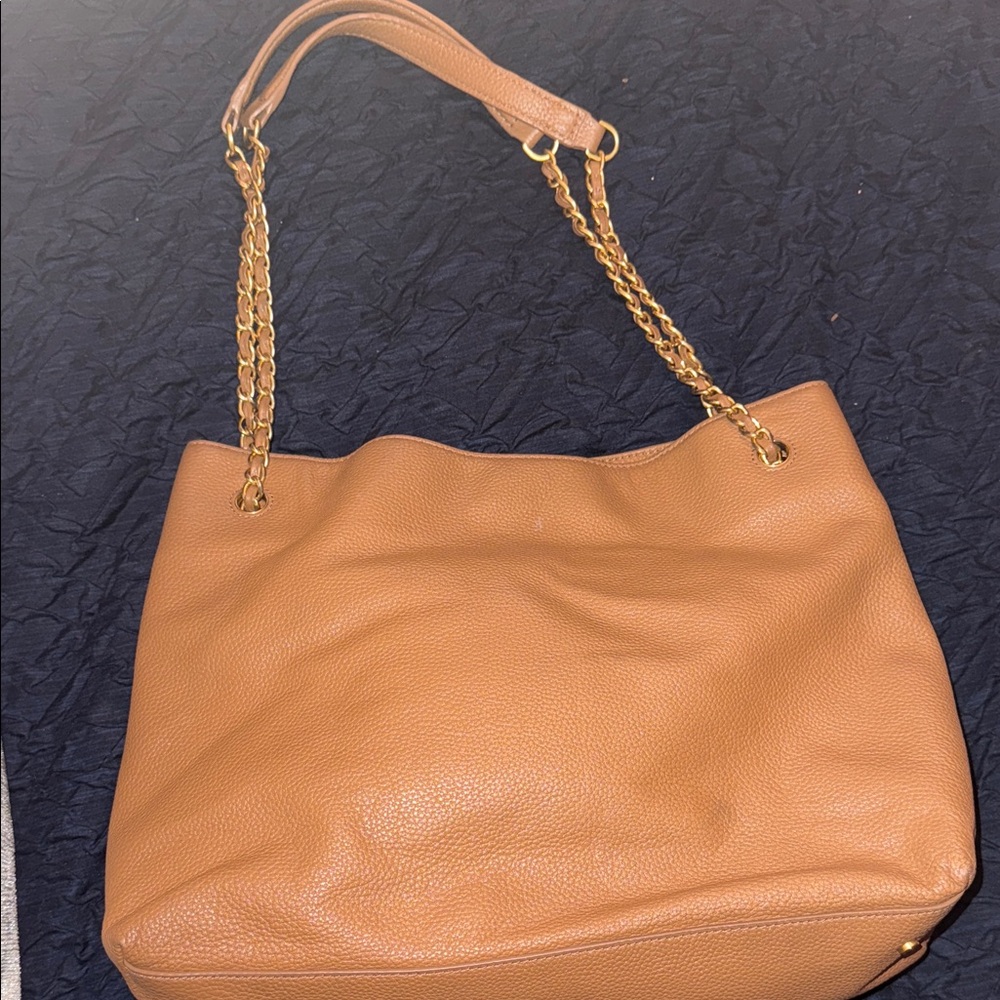 Tory Burch Brown Leather Shoulder Bag with Gold Chain - Picture 3 of 7
